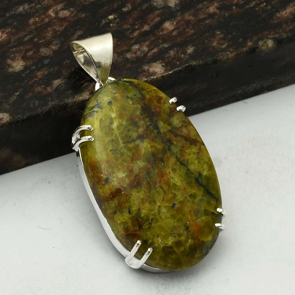 Australian Green Opal Gemstone Handmade Pendant Jewelry Wedding Gift AP-11893