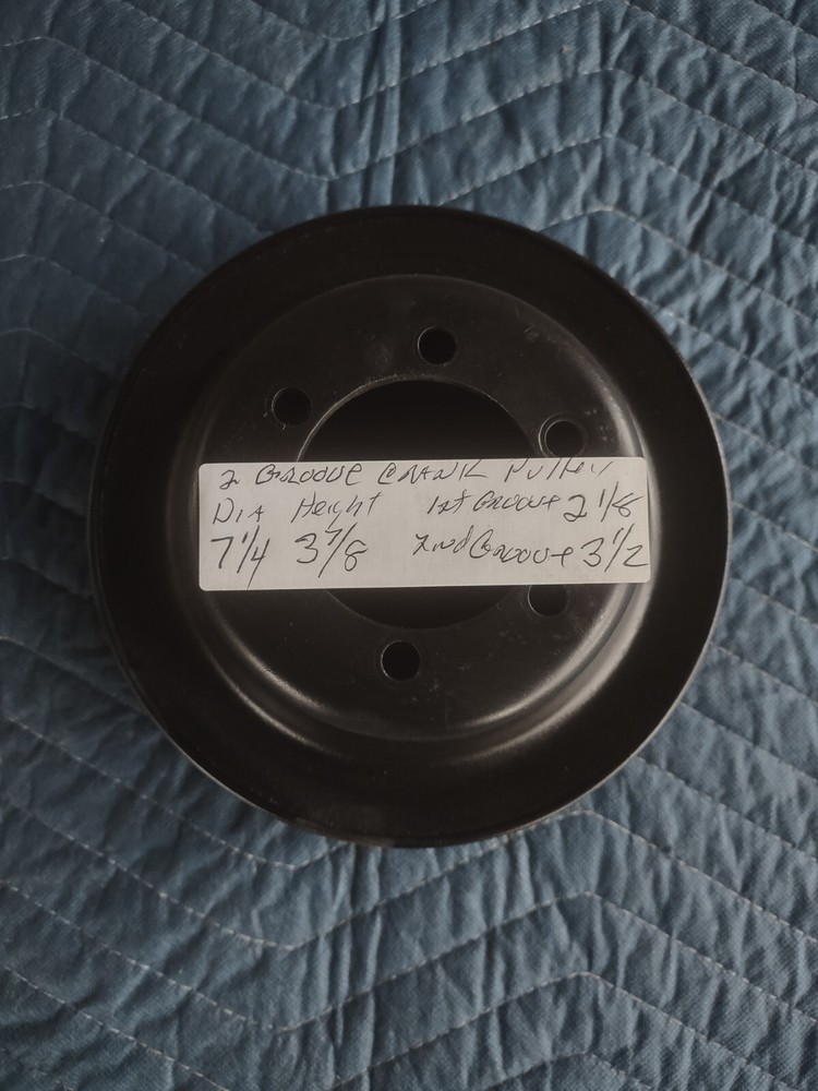 MoPar four 2 Groove crank pulley 7 1/4 ×3 7/8  inch see pics for more detail