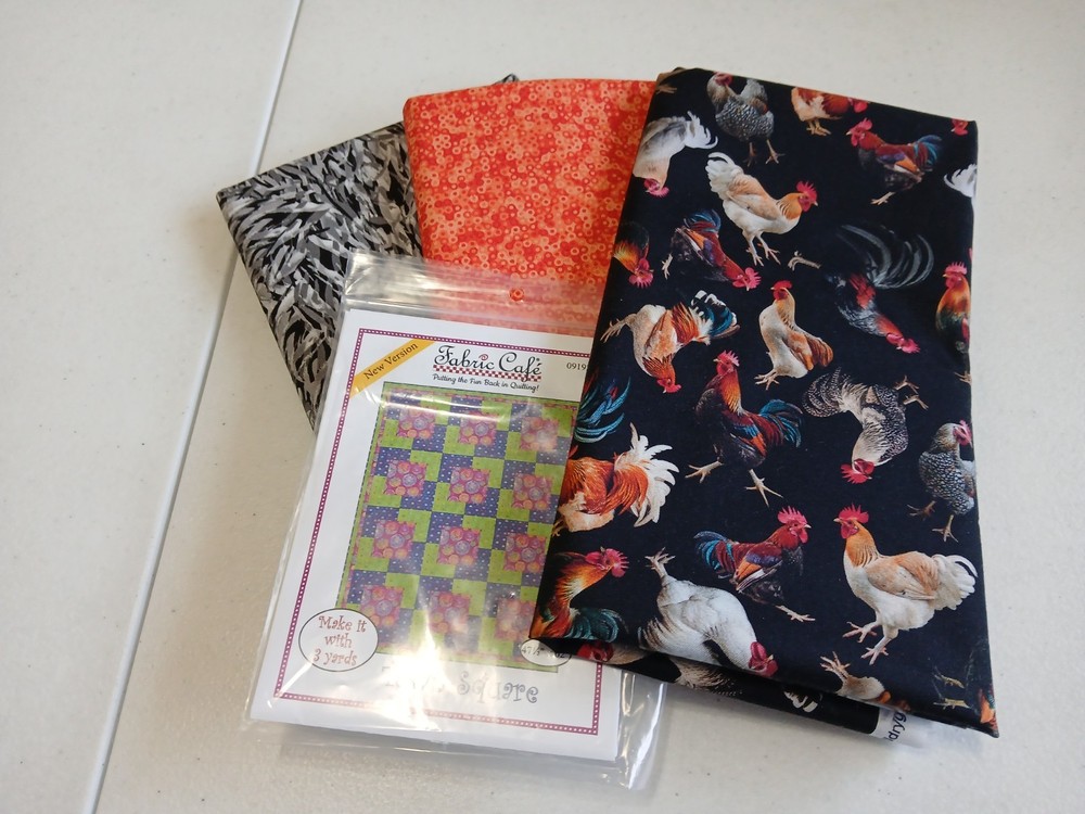 Bundle 3 yard, Fabric Cafe pattern, Quilt Kit, Coordinated focus, lgt,drk CF16