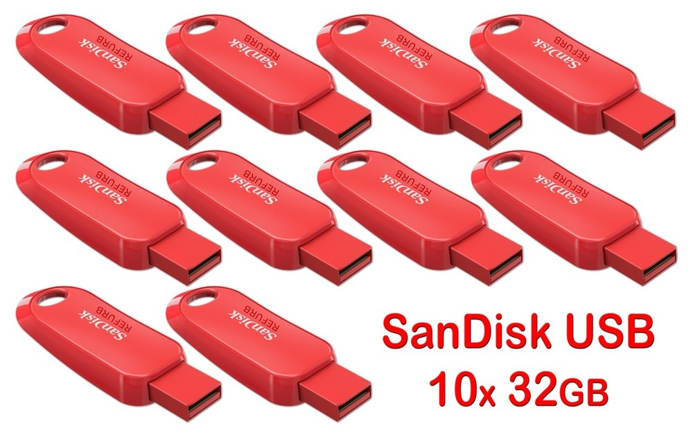 LOT 10x SanDisk Cruzer Snap USB 2.0 Flash Drive 32GB SDCZ62-032G - 32 GB R