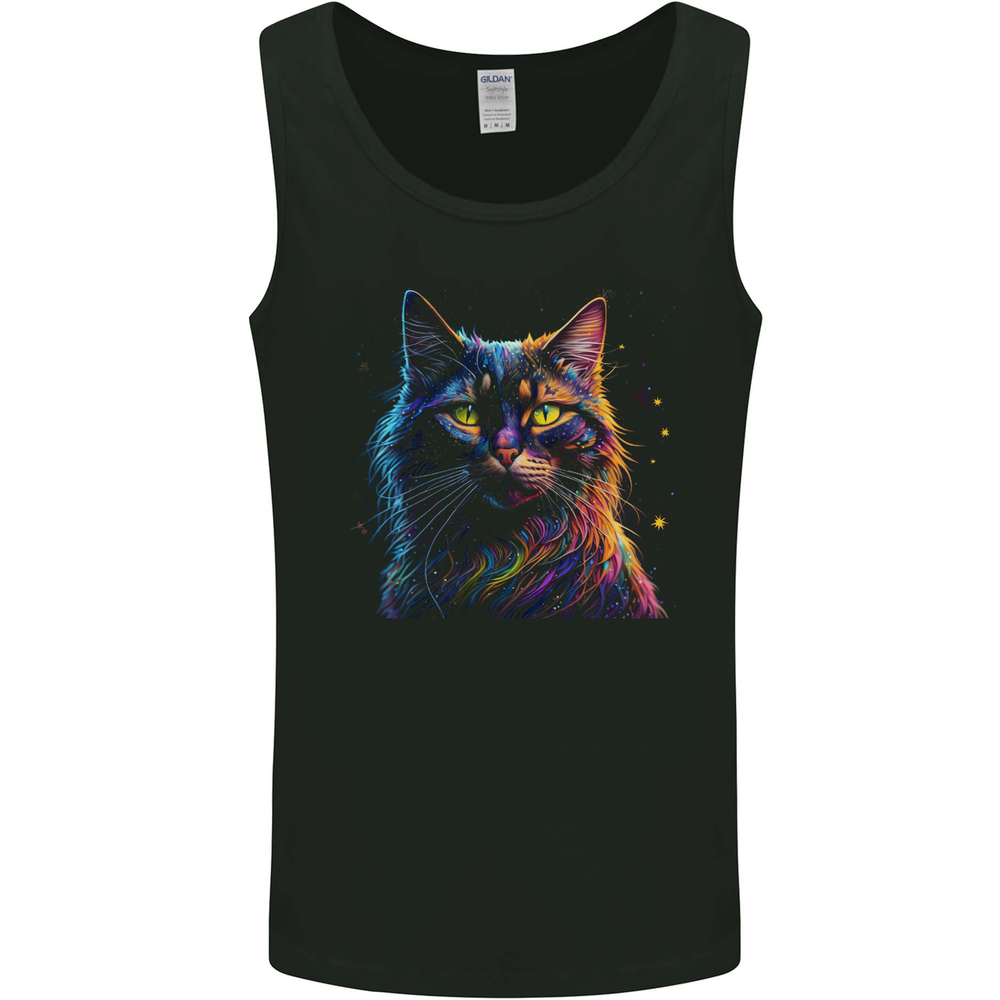 A Fantasy Cat With Cool Colours 7 Mens Vest Tank Top