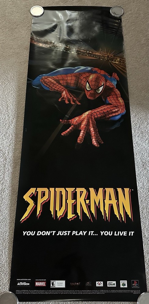 Spider-Man Video Game Poster Sony PlayStation Nintendo 64 2000 Marvel 72x24 #2