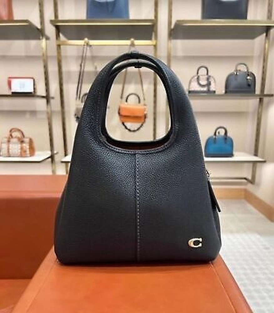 Coach CM545 Lana Shoulder Bag 23 Black Handbag Crossbody Diagonal Leather