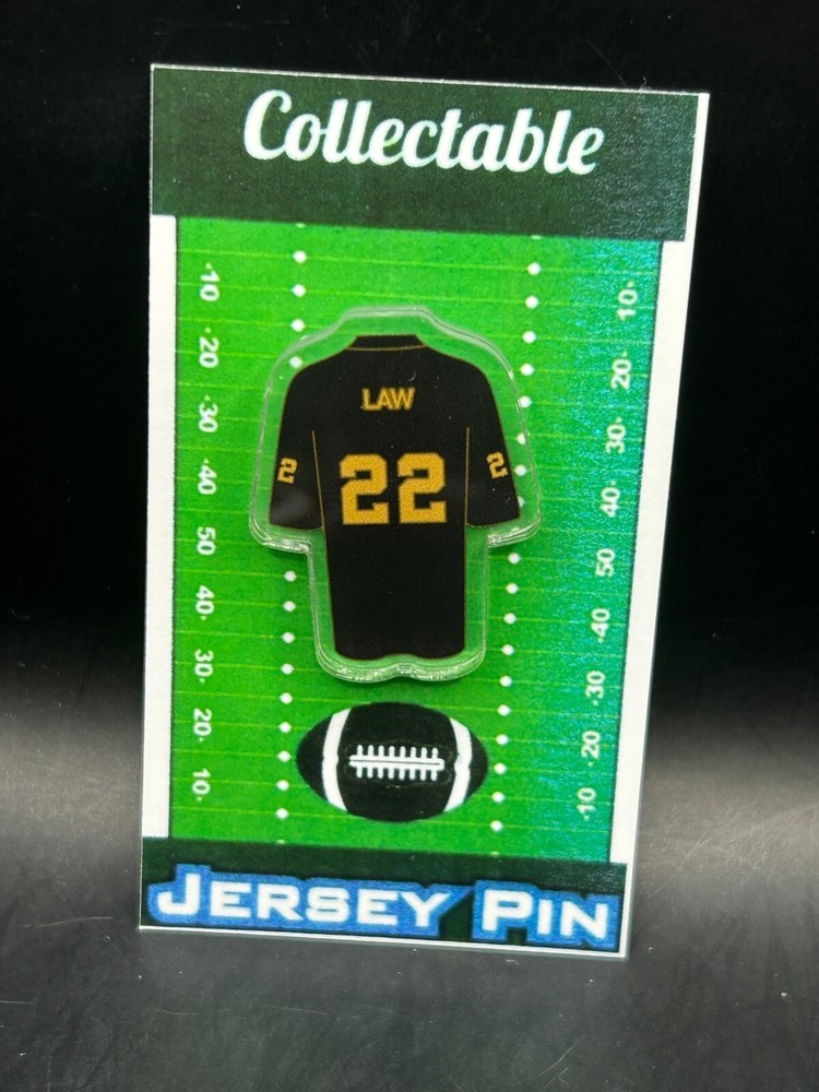 Michigan Wolverines Ty Law jersey lapel pin-Classic BIG BLUE Collectible