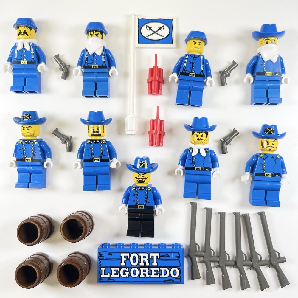 LEGO Western Cavalry Soldiers Minifigures Lot of 9 Fort Legoredo w/Accessories