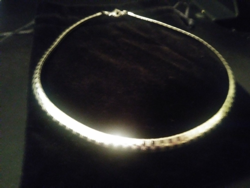 14K WG CLAD 1/4 IN DIAMOND CUT OMEGA CHAIN NECKLACE + BONUS HOOPS LIMITED TIME-image