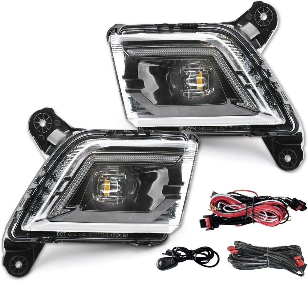 LED Fog Lights Lamps with DRL For 2019-2022 Chevy Silverado 1500 2500HD 3500HD