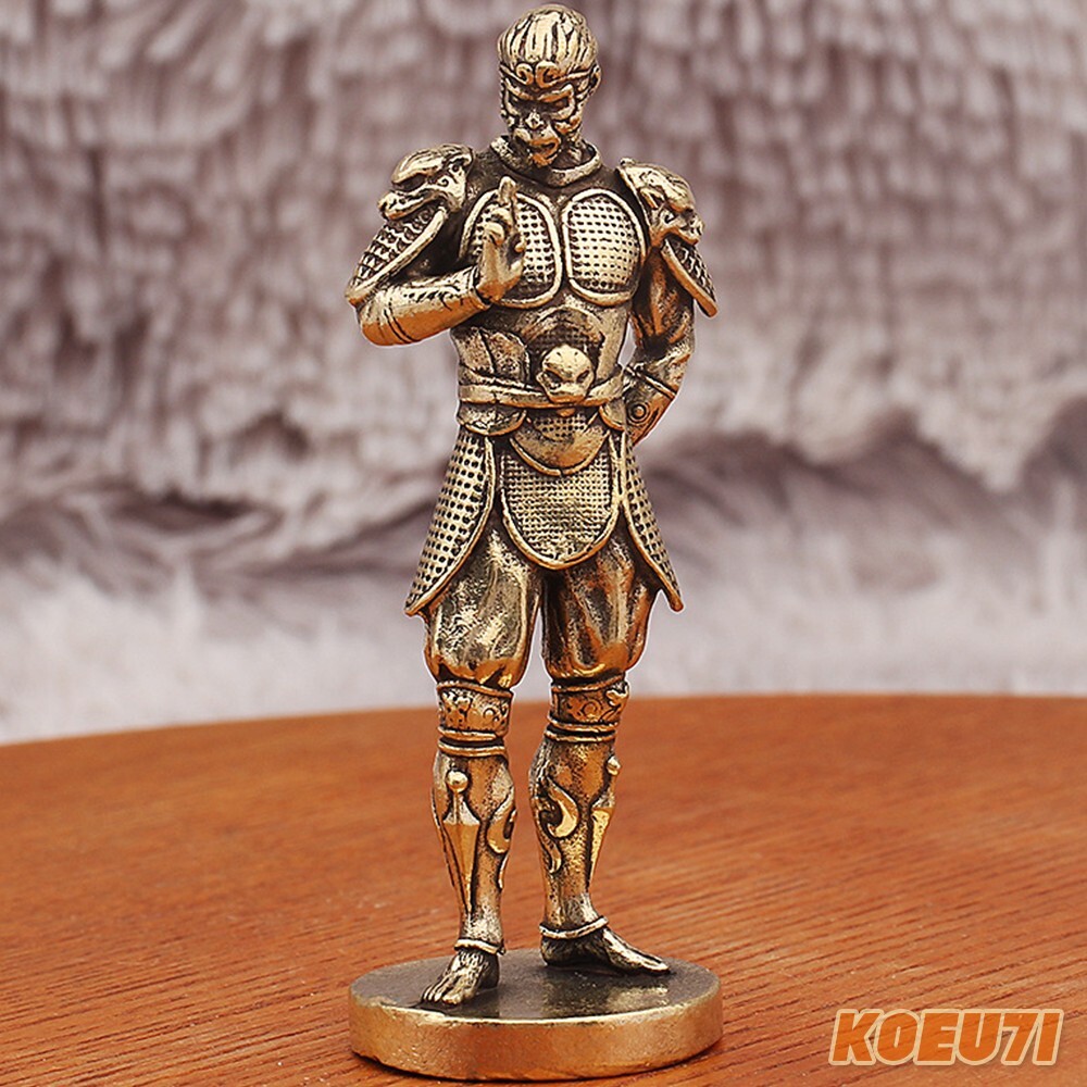 Monkey King Sun Wukong Brass Figurine Handmade Tabletop Statue Home Decor  
