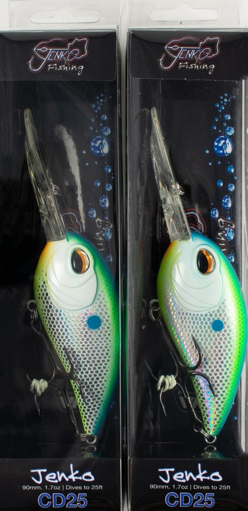 (LOT OF 2) JENKO FISHING CD25 CRANKBAIT 1.7OZ CD25CS CITRUS SHAD BM2102