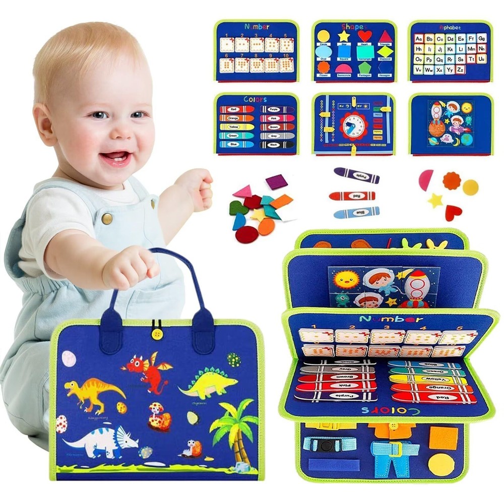 GHTMONY Toddler Busy Board Montessori Toys for 1 2 3 Year Old Busy Book Senso...