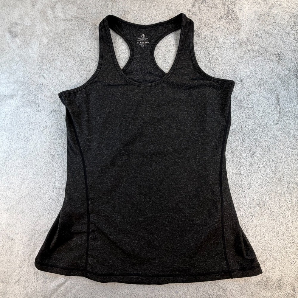 Icyzone Athletic Tank Top Womens XL Racerback Stretch Performance Gray