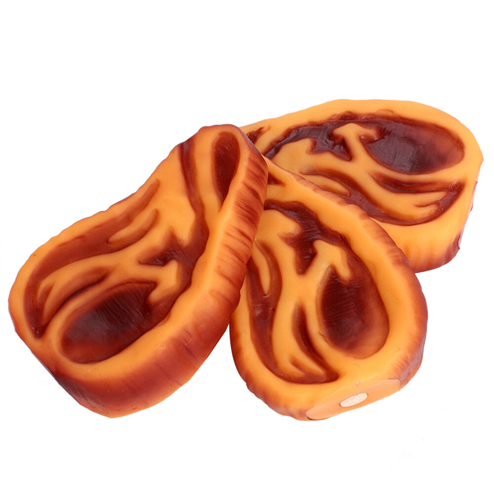 Lovely Plastic Steak Design Dog Toy Puppy Chew Squeak Sound for Small Dogs Pet