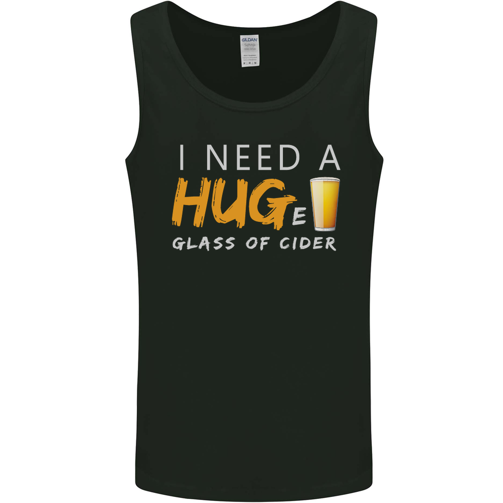 I Need a Huge Glass of Cider Funny Alcohol Mens Vest Tank Top