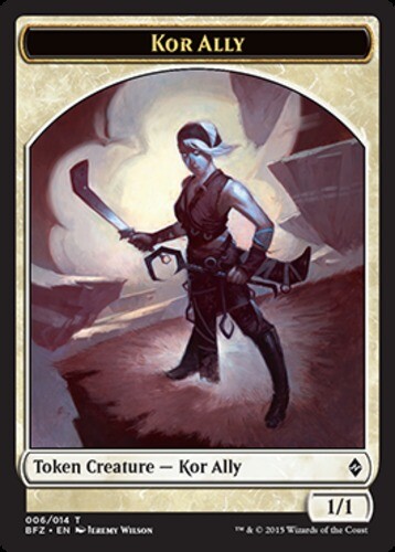 MTG Kor Ally Token, NM-Mint, English Battle for Zendikar