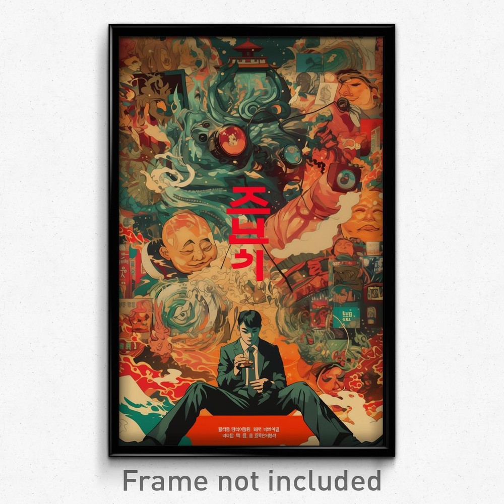 Korean Movie Poster - Cluttered Firth (Korea Psychedelic Art Retro Film Print)