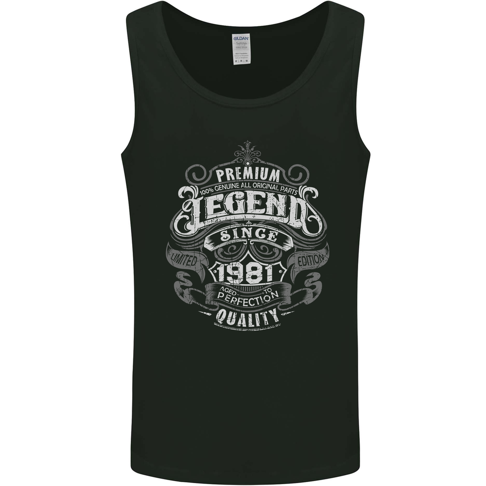 Premium Legend 44th Birthday 1981 Mens Vest Tank Top