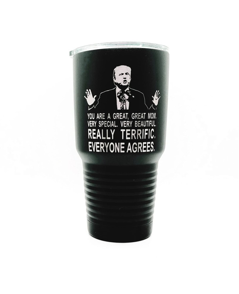 TRUMP Best Mom Engraved Black 30 oz. Stainless Steel Vacuum Insulated Tumbler w/