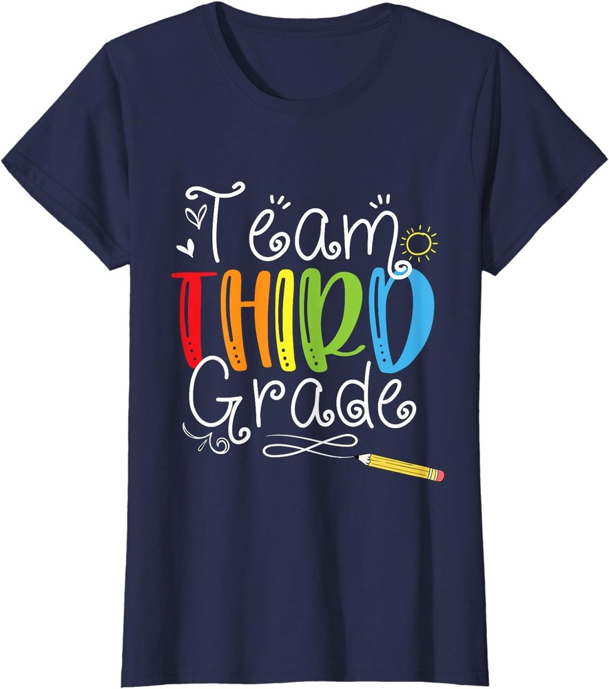 Back To School Team Third Grade School Humor Gift Ladies' Crewneck T-Shirt-image