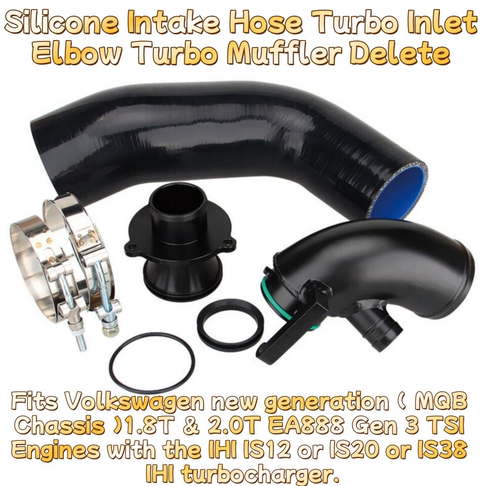 VW Golf Mk7/7.5 R Turbo 2.0T EA888 Muffler Inlet Elbow & Silicone Hose Kit