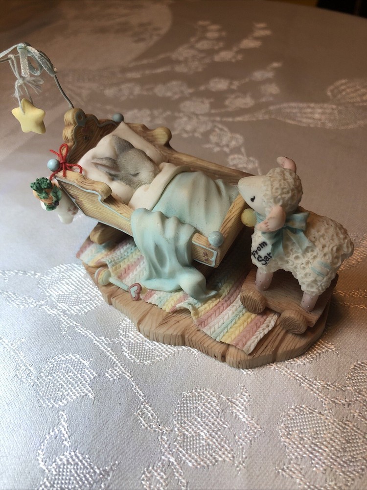 My Blushing Bunnies Your First Blessed Christmas Vintage Enesco  390070 1998