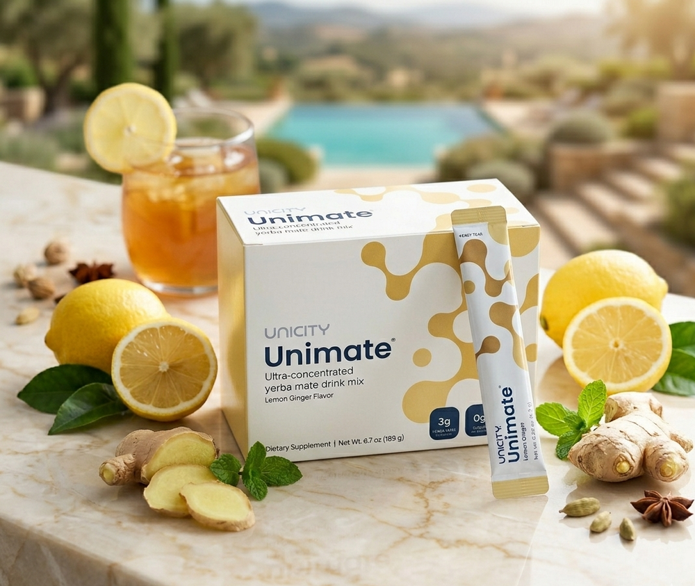 Unicity Unimate Yerba Mate Supplement LEMON  30 Packet- NEW with BOX