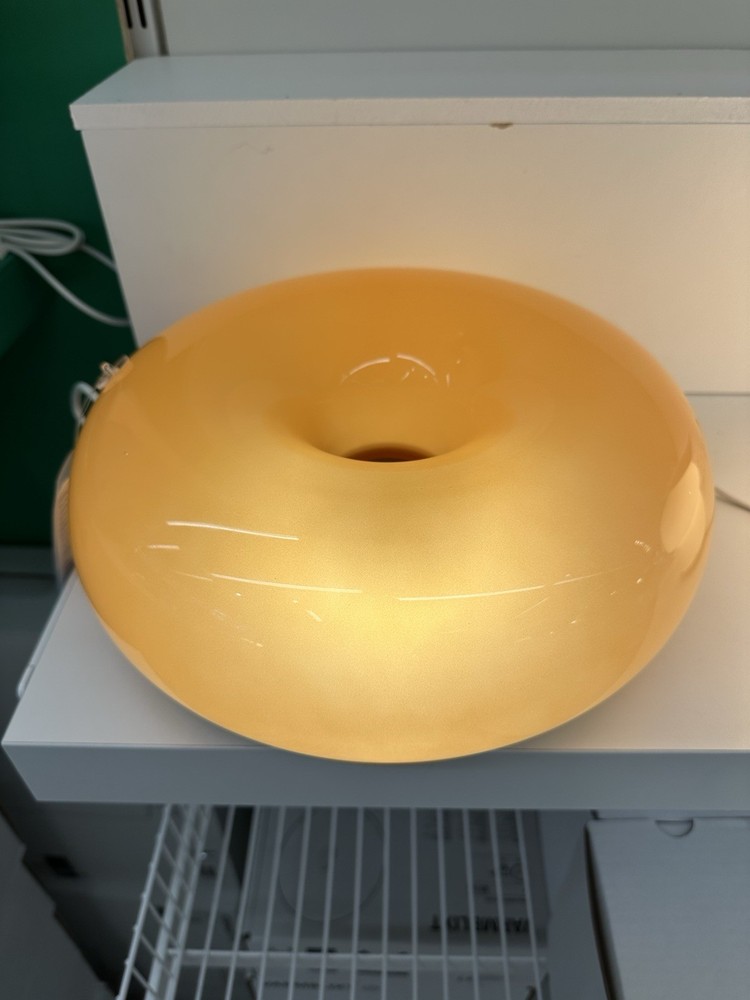 NEW IKEA VARMBLIXT LED Table/Wall Donut Lamp Orange Glass/Round Sabine Marcelis