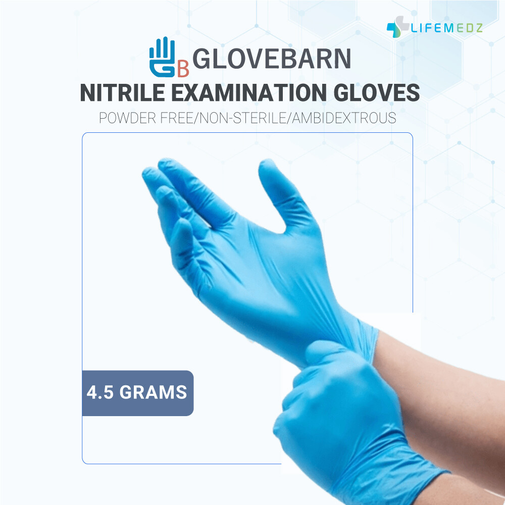 GLOVEBARN 5 MIL Nitrile Exam Gloves Powder-Free Latex-Free Case of 1000
