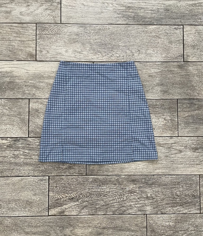 Brandy Melville blue and white plaid skirt