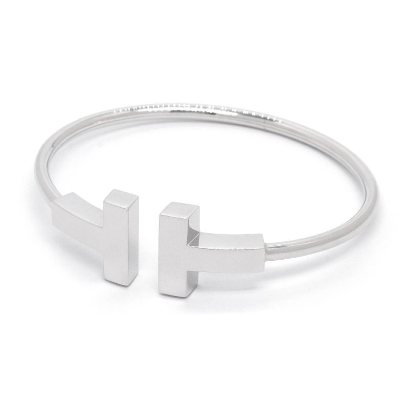 Tiffany & Co T Wide Wire Bracelet in 18K Gold 13.2g Large Size 66964450