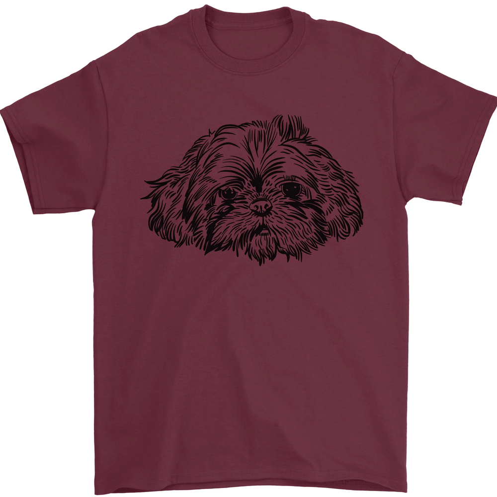 Shih Tzu Drawing Dogs Mens T-Shirt 100% Cotton