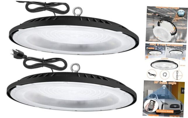UFO LED High Bay Light, 150W High Bay LED Shop Lights 21000LM 150W 2 Pack