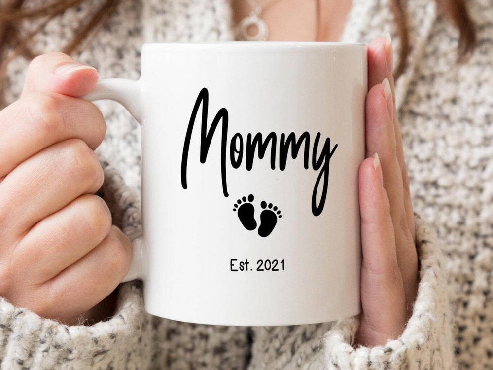 Mommy Est 2021 Coffee Mug Pregnancy Announcement Coffee Mug Custom Gift To