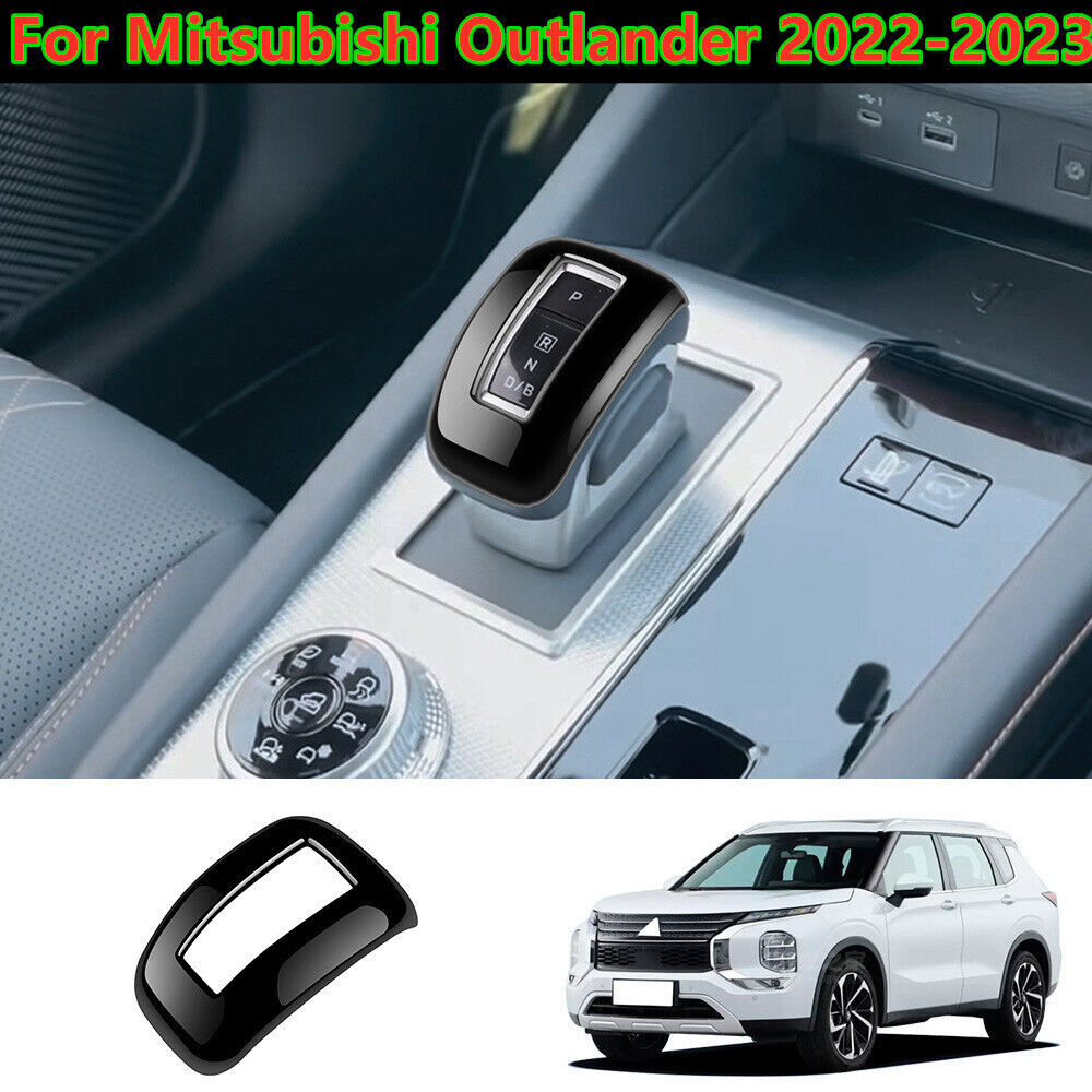 Glossy Black Gear Shift Knob Cover Cap Trim For Mitsubishi Outlander 2022-2023