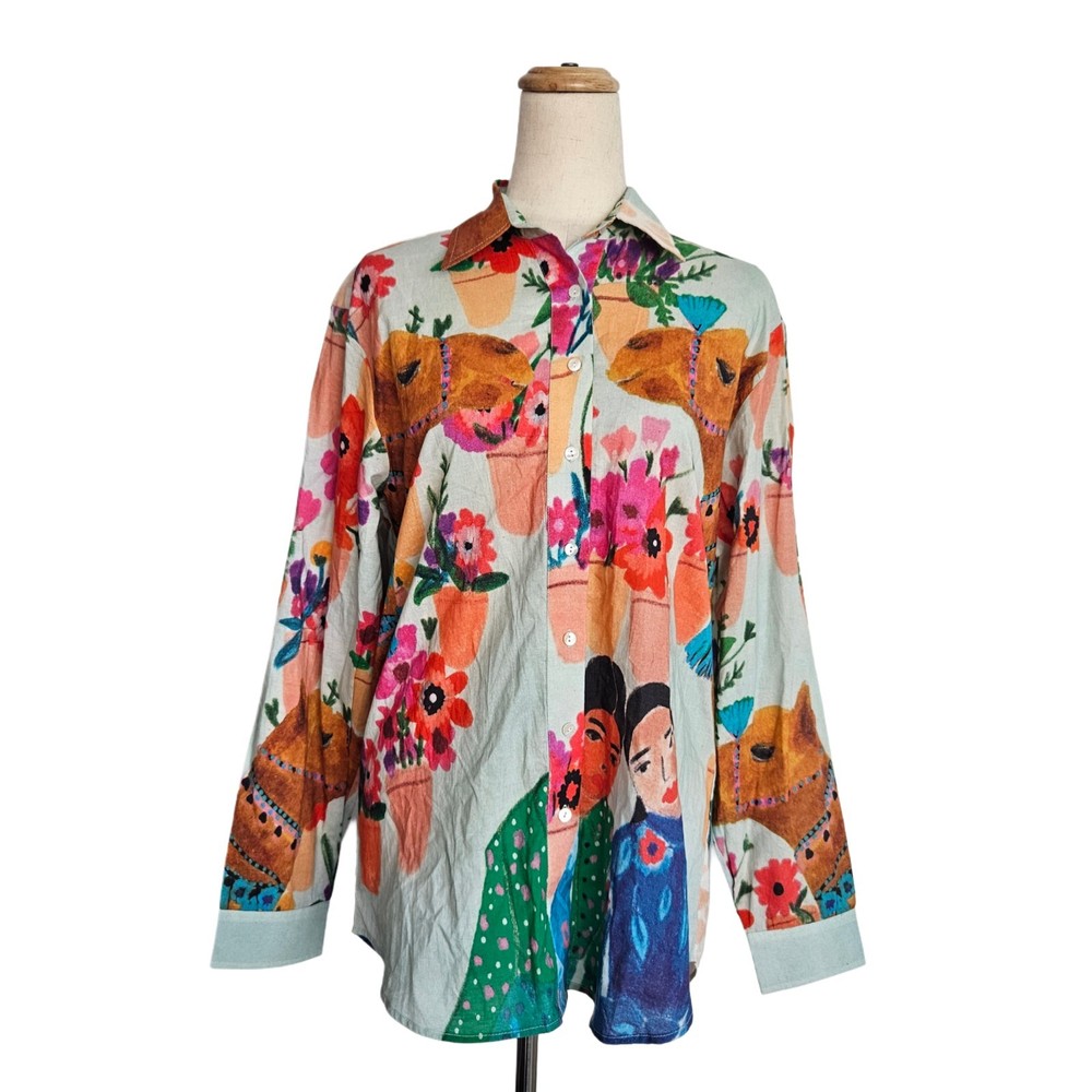 Carolina K Multivolor Printed Button Up Shirt
