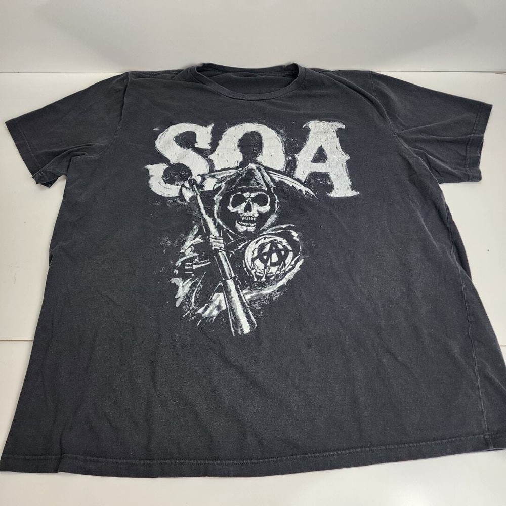 Sons of Anarchy TV Series Black & White Short Sleeve T-Shirt Men's Size 3XL