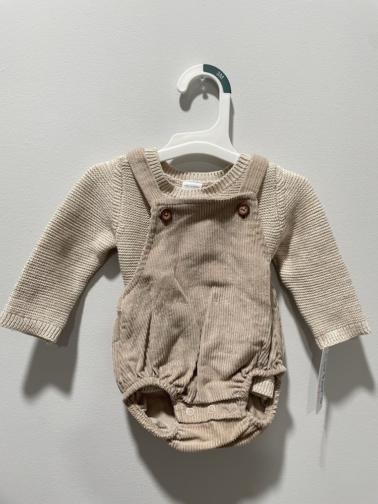 Carter's Just One You 2 Piece Overalls Short Set  Size 3M New With Tags
