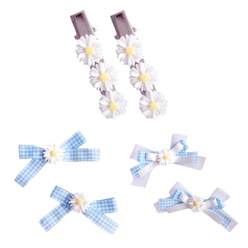 Bowknot Flower Hair Clips for Girls Kids Daily Wear Hair Accessories