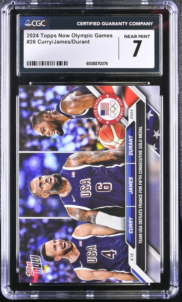 2024 Topps Now Olympic Games #26 Lebron/Curry/Durant CGC 7
