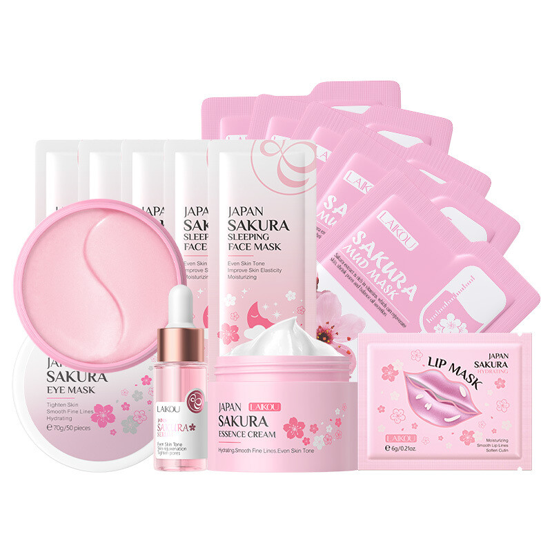 Glow & Hydrate Skincare Set with Masks, Essence, Cleanser & Hand Cream