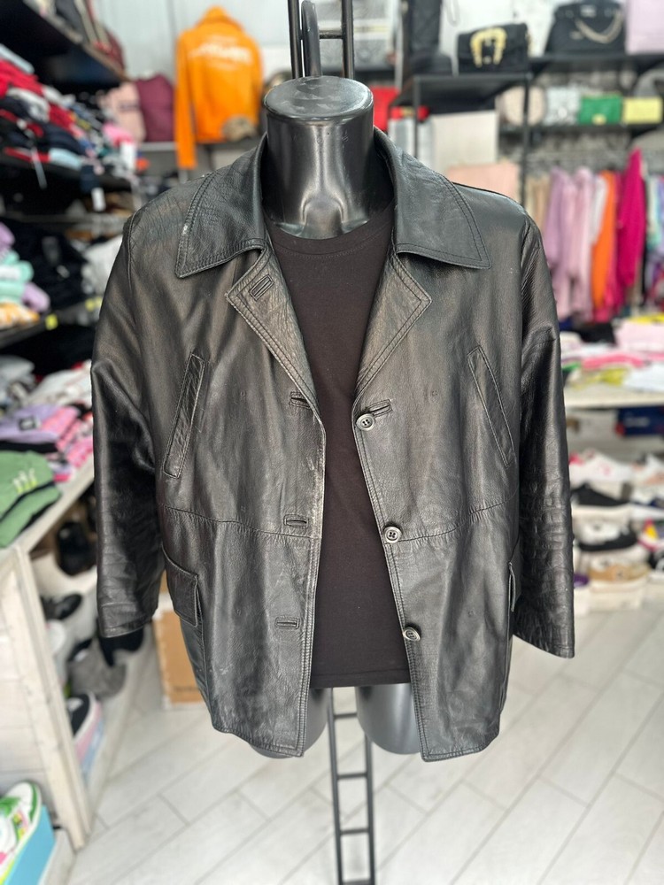 Generic Jacket Genuine Leather Used Woman Size 48 Black LLV56