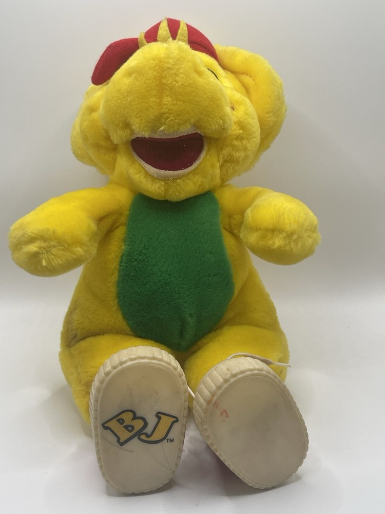 Vintage 1994 Barney 13” “BJ “Yellow Plush Dinosaur W/Shoes By Lyons Group