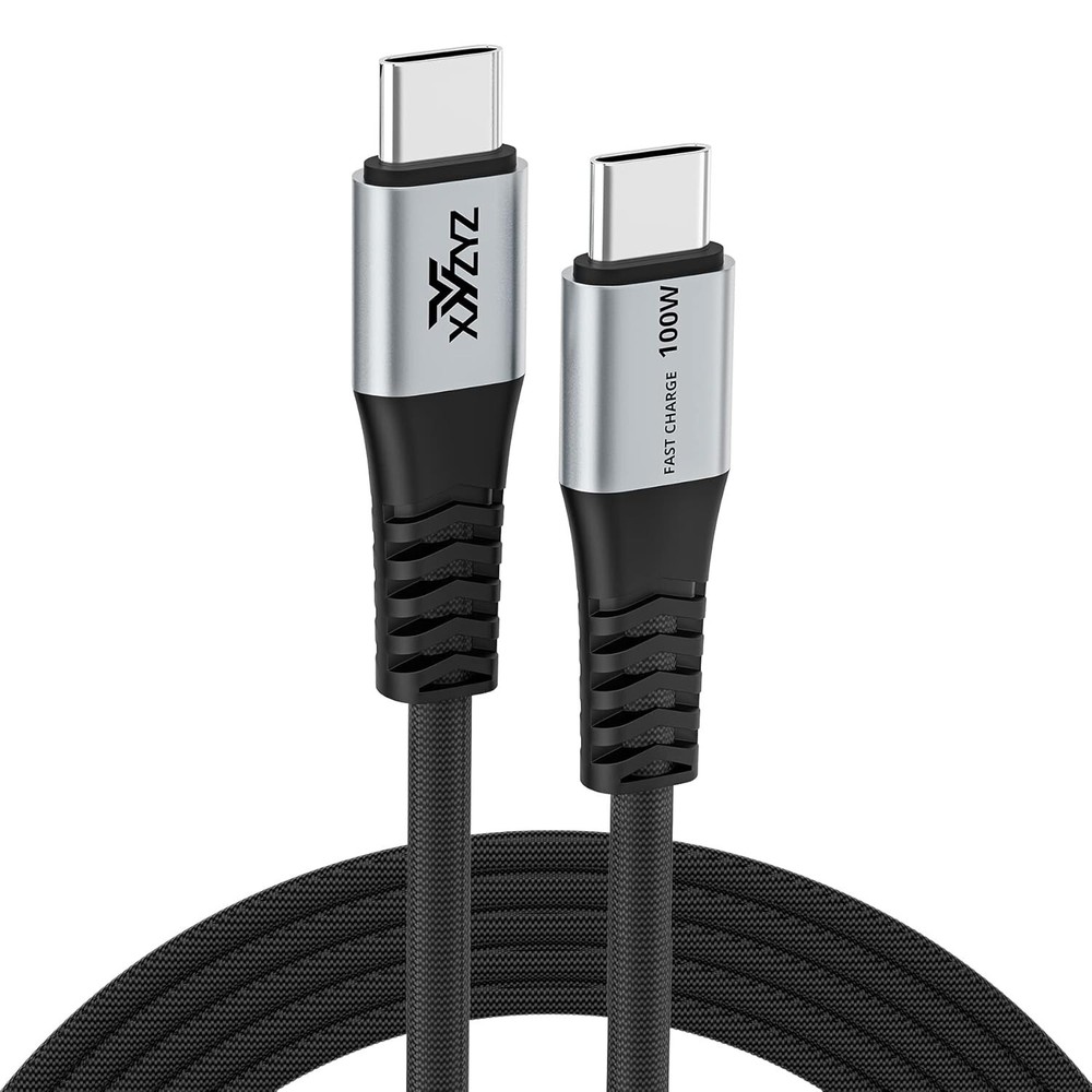 100W Fast Charging USB-C Cable PD3.0 QC 5A Nylon Braided Type-C