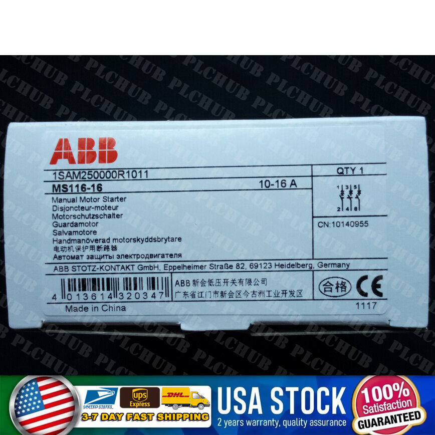 One New ABB Manual Engine Starter MS116-16 10-16A