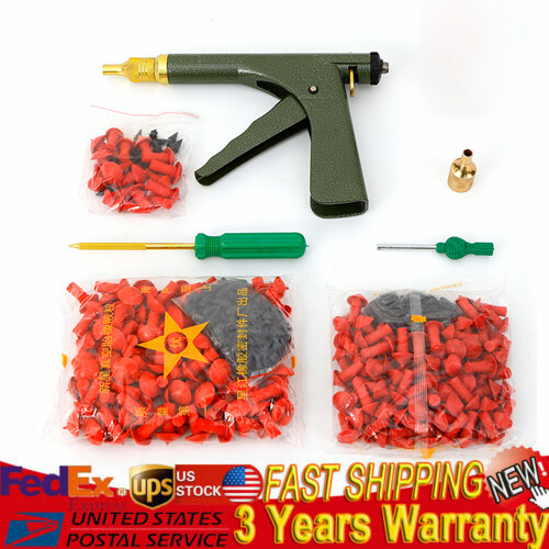 Tubeless Tire Repair Kit with Mushroom Plug Probe and Nozzle Gun