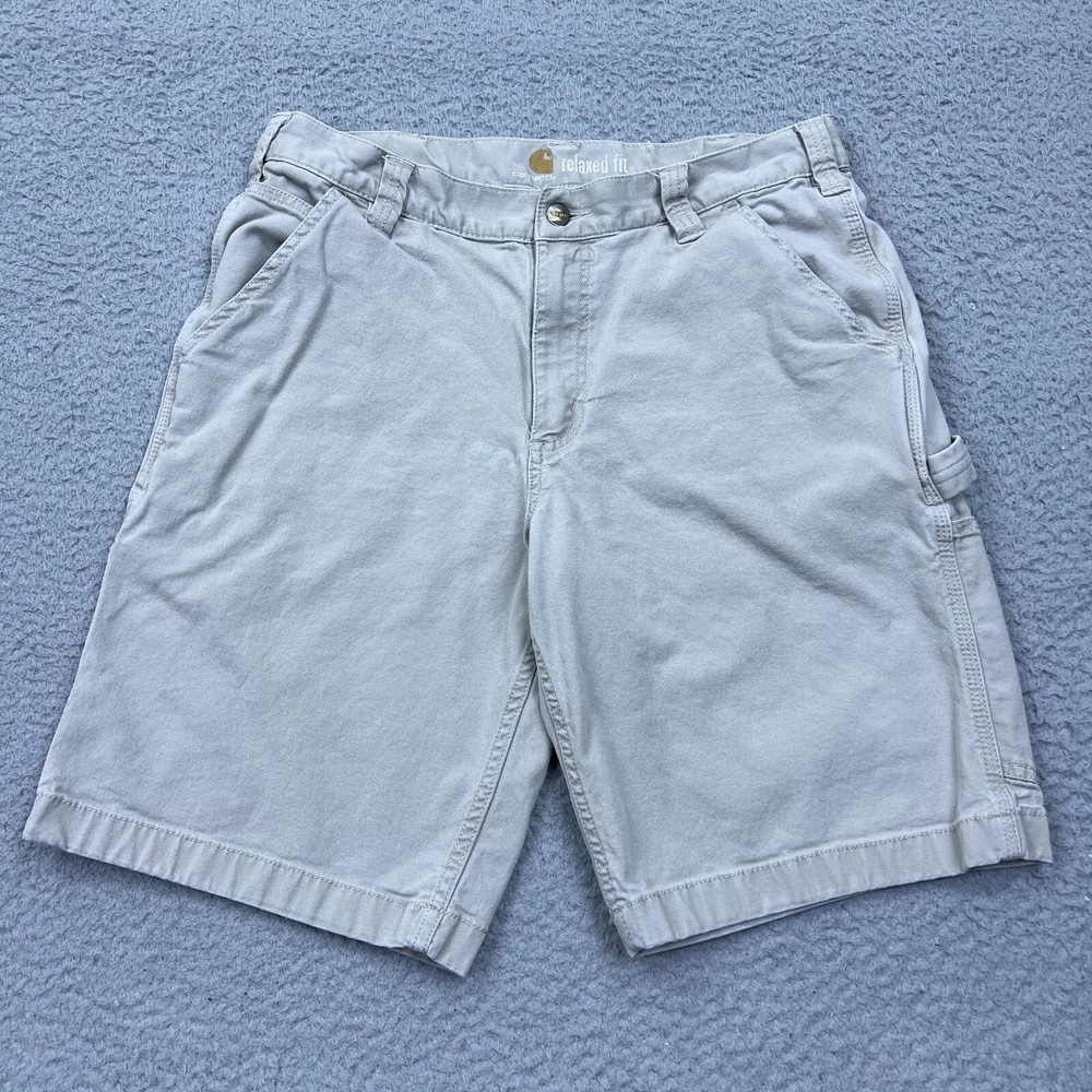 Carhartt Shorts Mens Size 34 Beige 103652-232 Rugged Flex Relaxed Fit Canvas 10