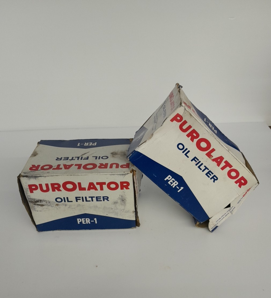 Vintage Purolator PER 1 Oil Filters Lot Of 2 New Old Stock With Boxes