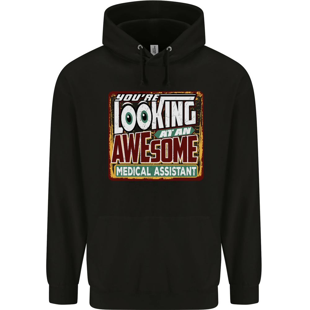 Looking at an Awesome Medical Assistant Mens 80% Cotton Hoodie