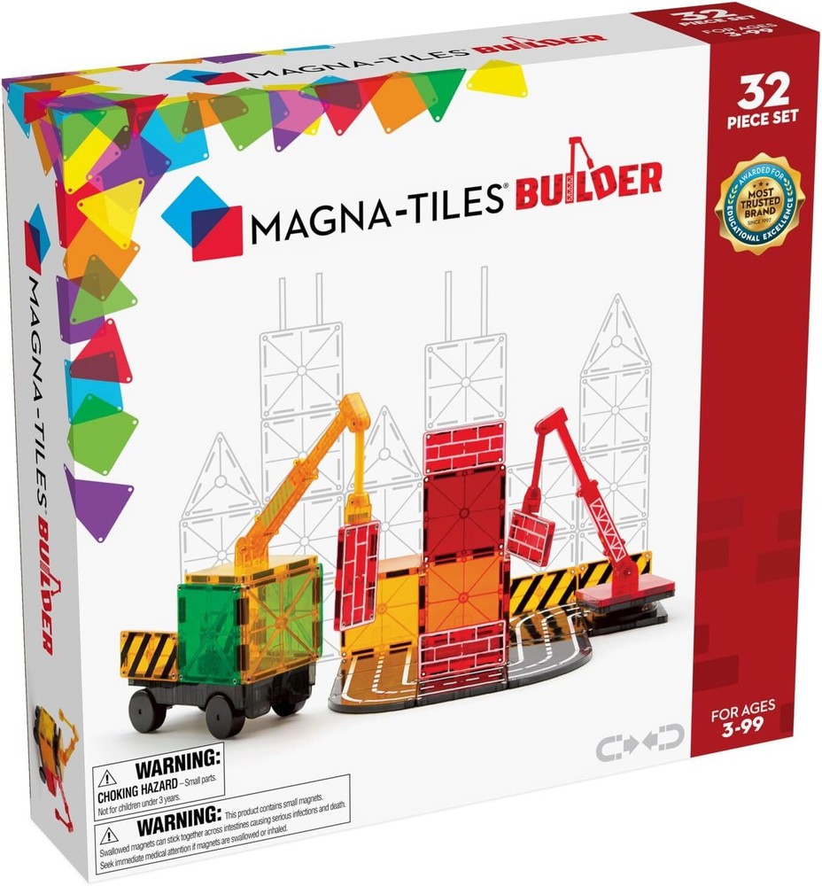 MAGNA-TILES Builder 32-Piece Magnetic Construction Set, The ORIGINAL Magnetic