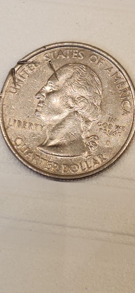 2000 New Hampshire 25c Quarter Staple Strike Through Obvers  and Reverse