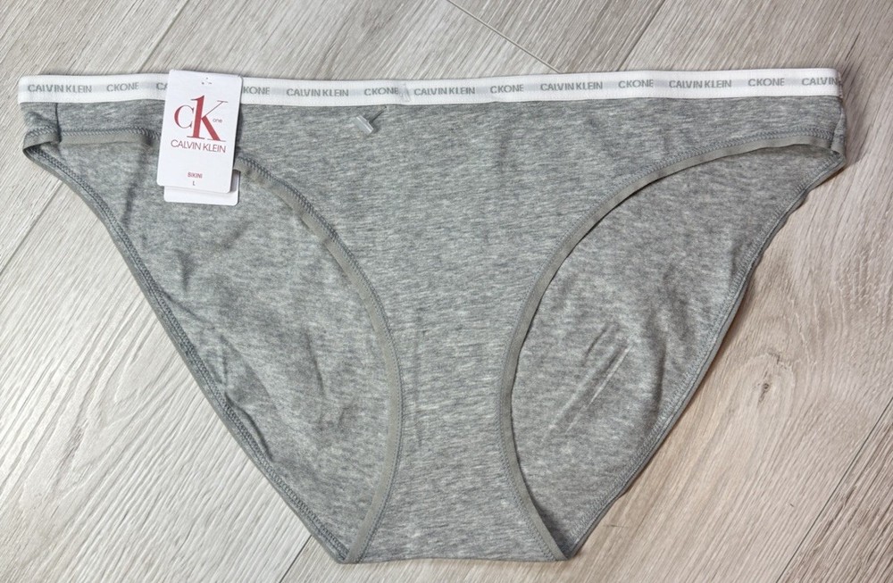 CALVIN KLEIN Women’s CK Gray Bikini Cotton Panty Underwear XL